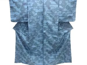 アンティーク　華紋模様本場大島紬着物(染)